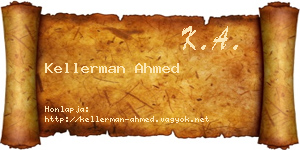 Kellerman Ahmed névjegykártya